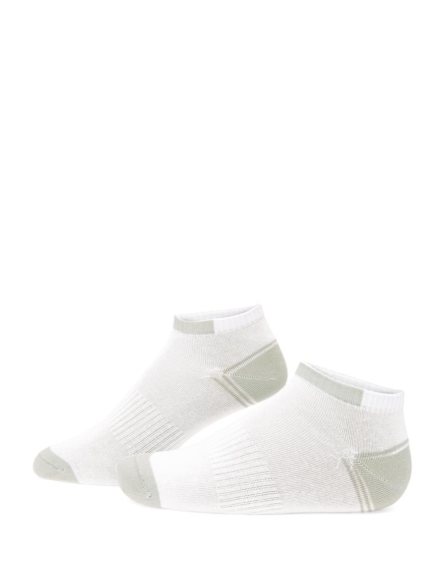 Erkek Pamuk Karışımlı Gri Patik Desenli Çorap