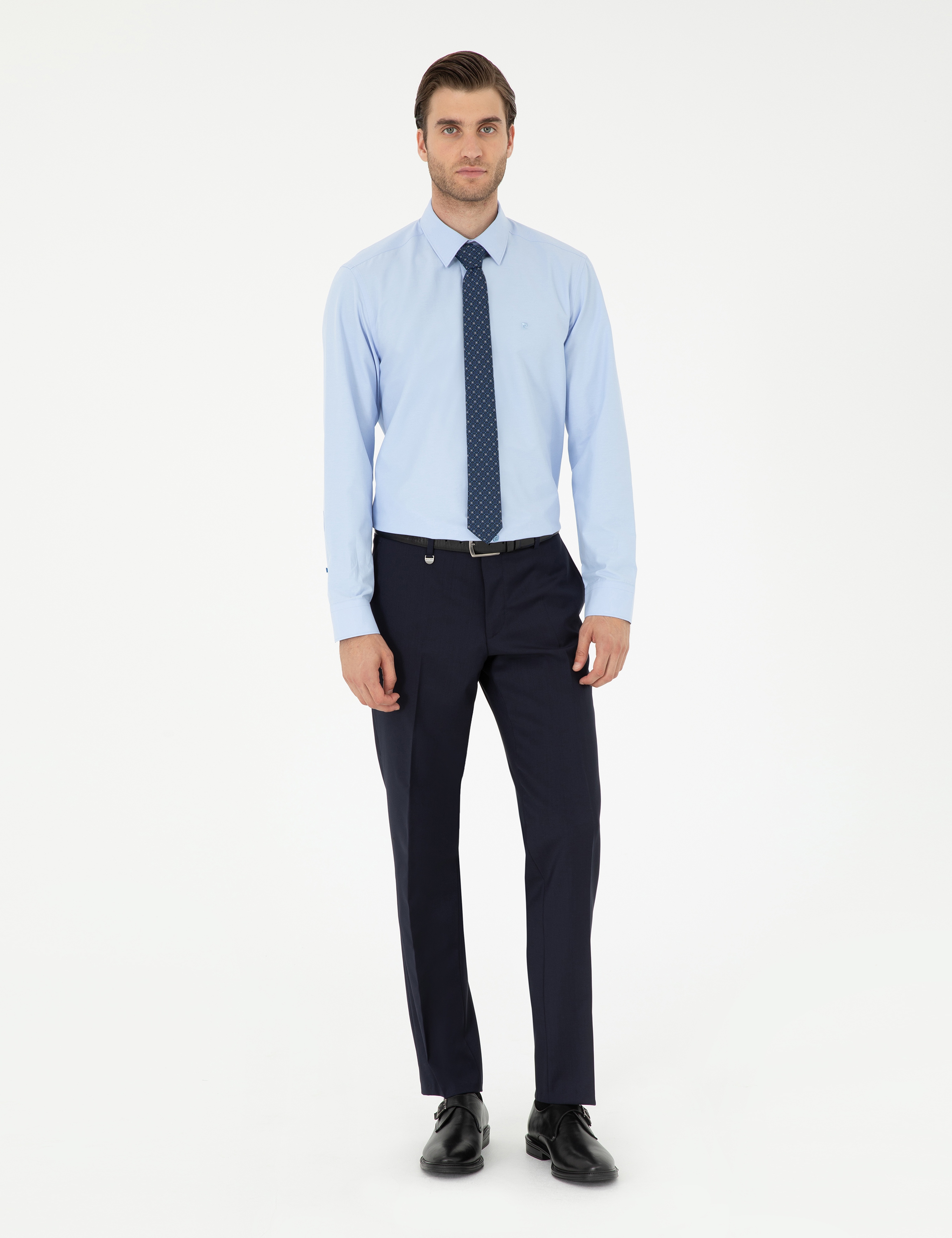 Mavi Slim Fit Uzun Kollu Basic Gömlek - Image 4