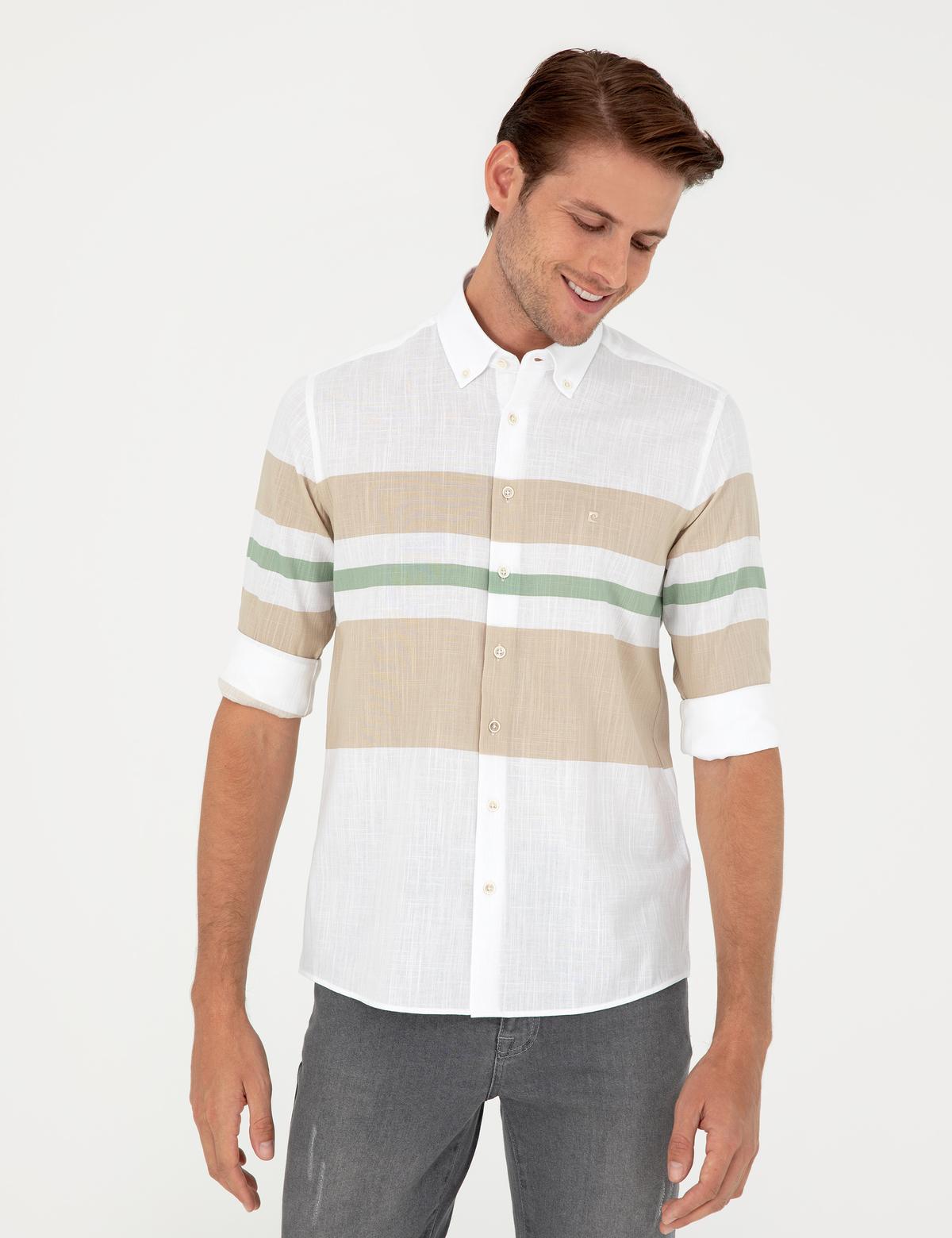 Bej Regular Fit Uzun Kollu Gömlek - 50289400016