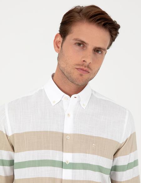 Bej Regular Fit Uzun Kollu Gömlek - 50289400016