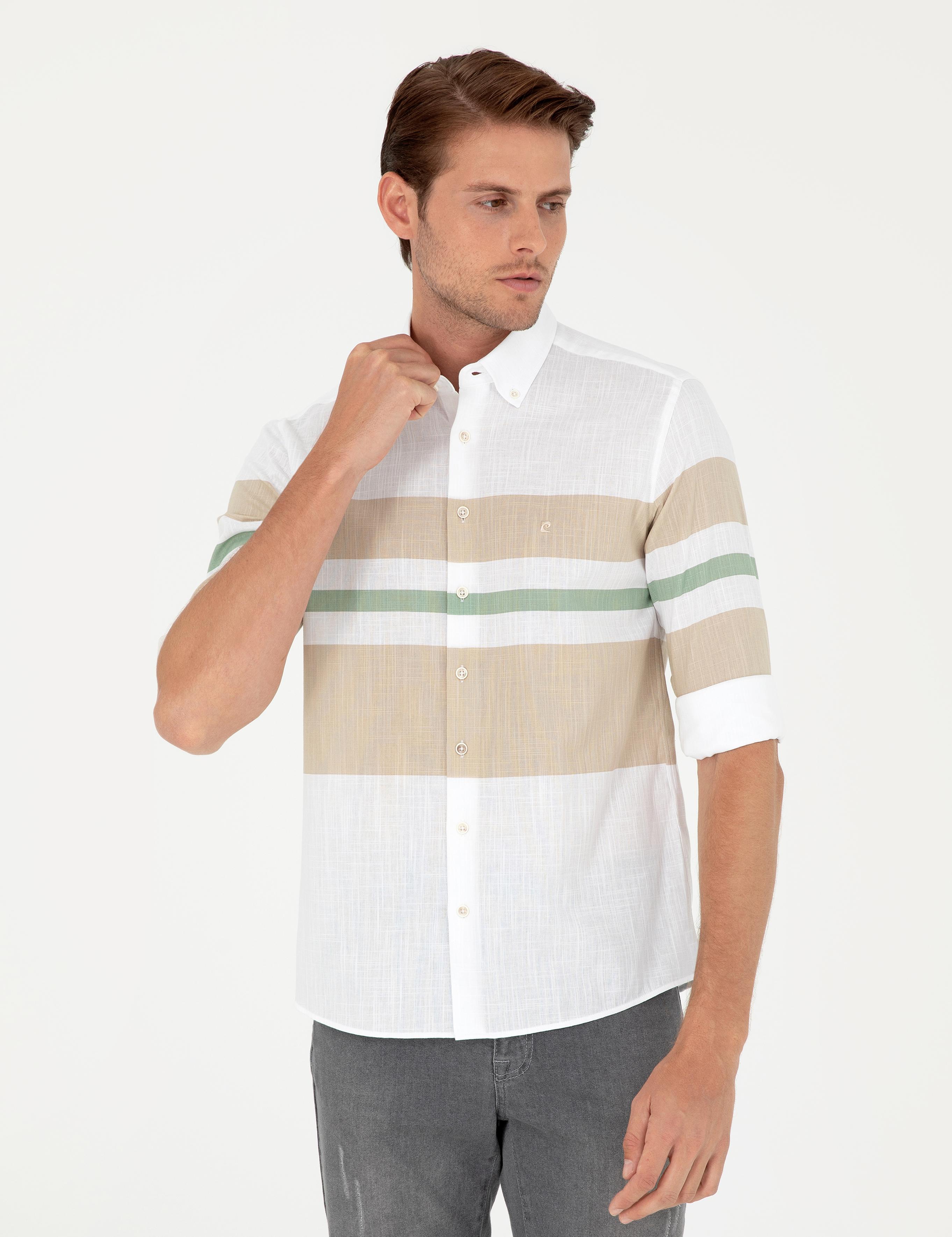 Bej Regular Fit Uzun Kollu Gömlek