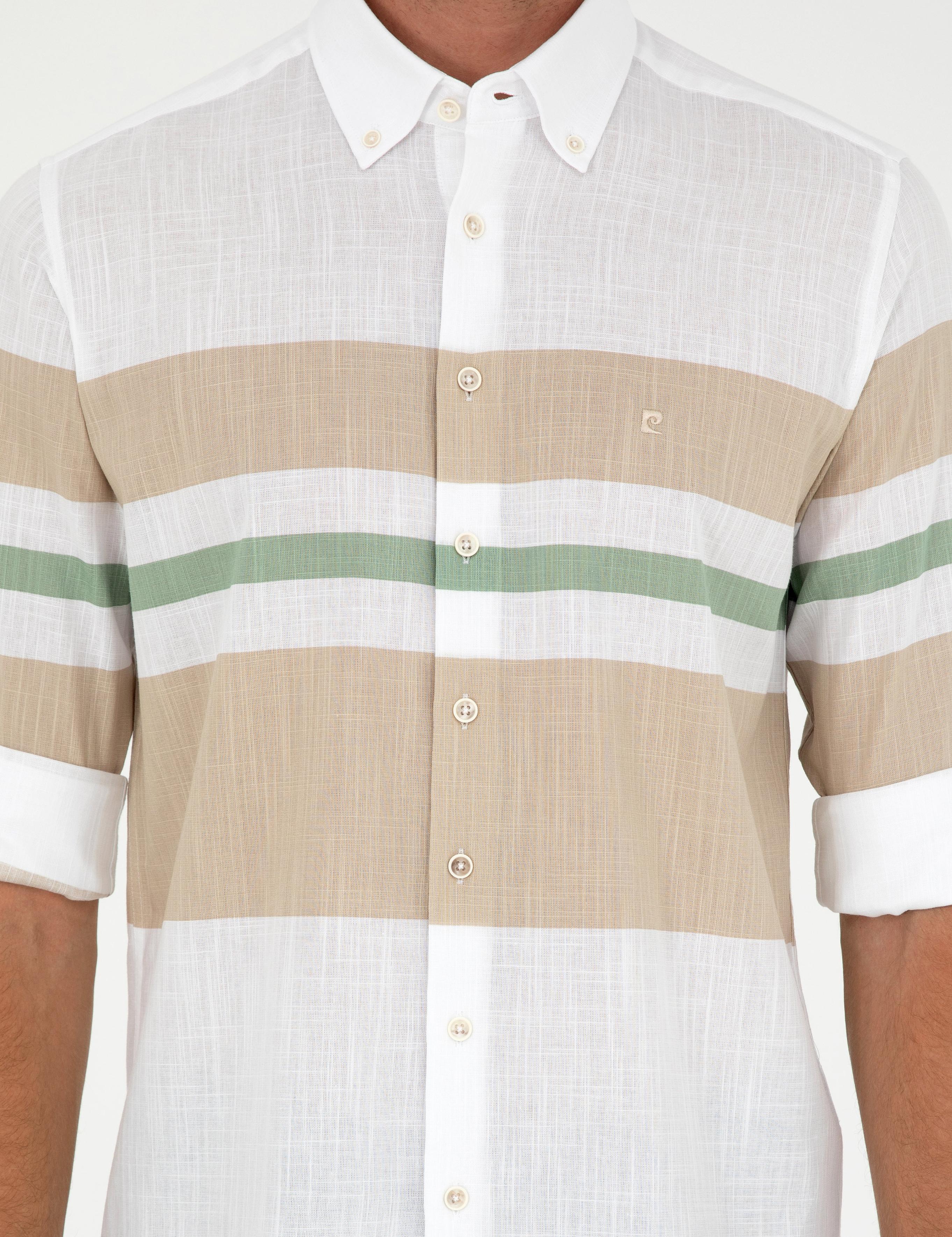 Bej Regular Fit Uzun Kollu Gömlek