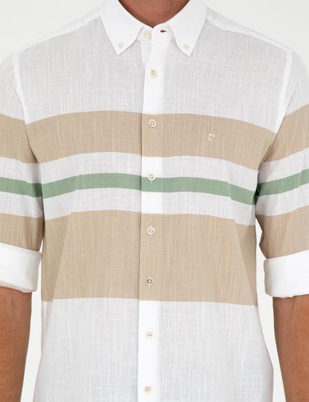 Bej Regular Fit Uzun Kollu Gömlek - 50289400016