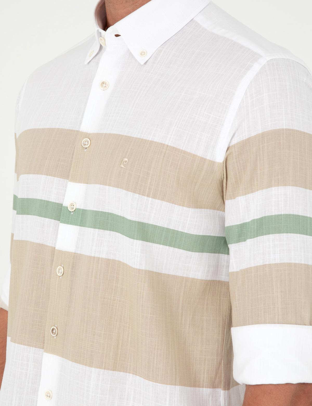 Bej Regular Fit Uzun Kollu Gömlek - 50289400016