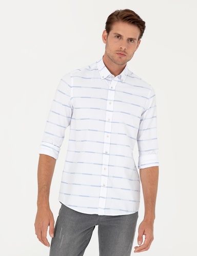 Mavi Slim Fit Uzun Kollu Gömlek