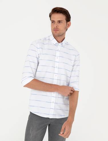 Mavi Slim Fit Uzun Kollu Gömlek