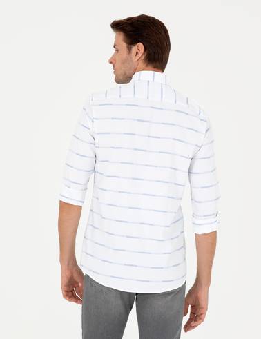 Mavi Slim Fit Uzun Kollu Gömlek
