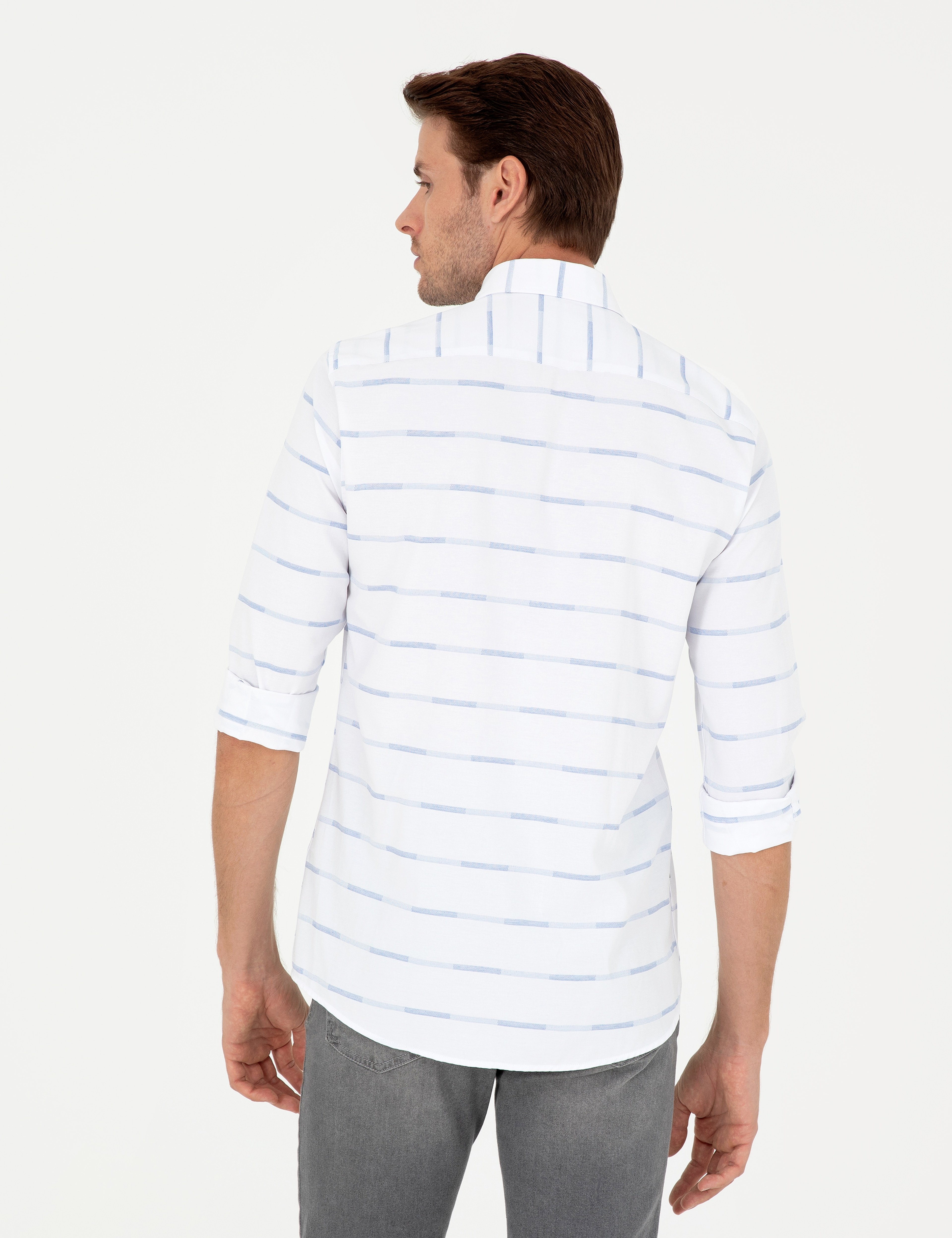 Mavi Slim Fit Uzun Kollu Gömlek