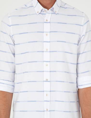 Mavi Slim Fit Uzun Kollu Gömlek
