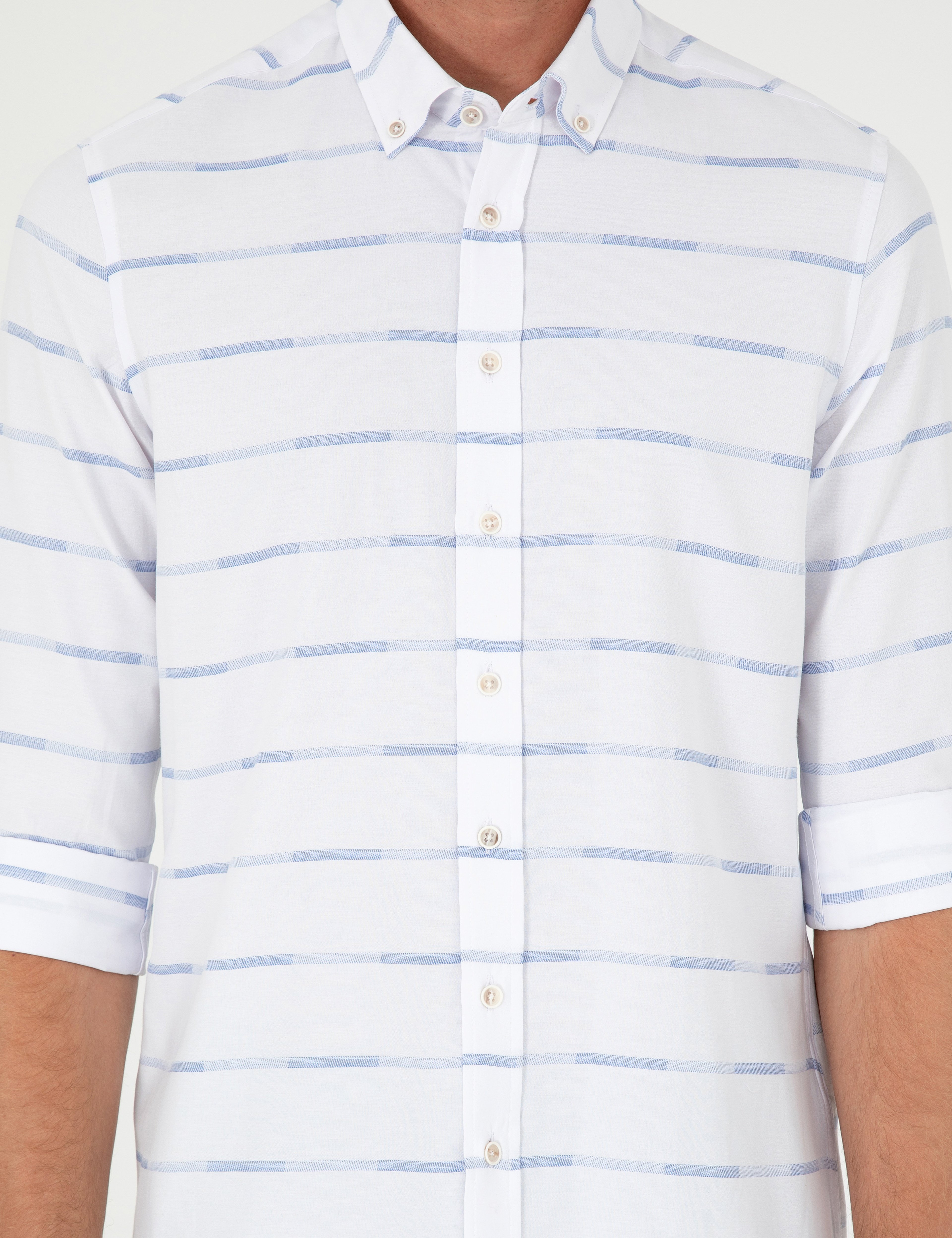 Mavi Slim Fit Uzun Kollu Gömlek