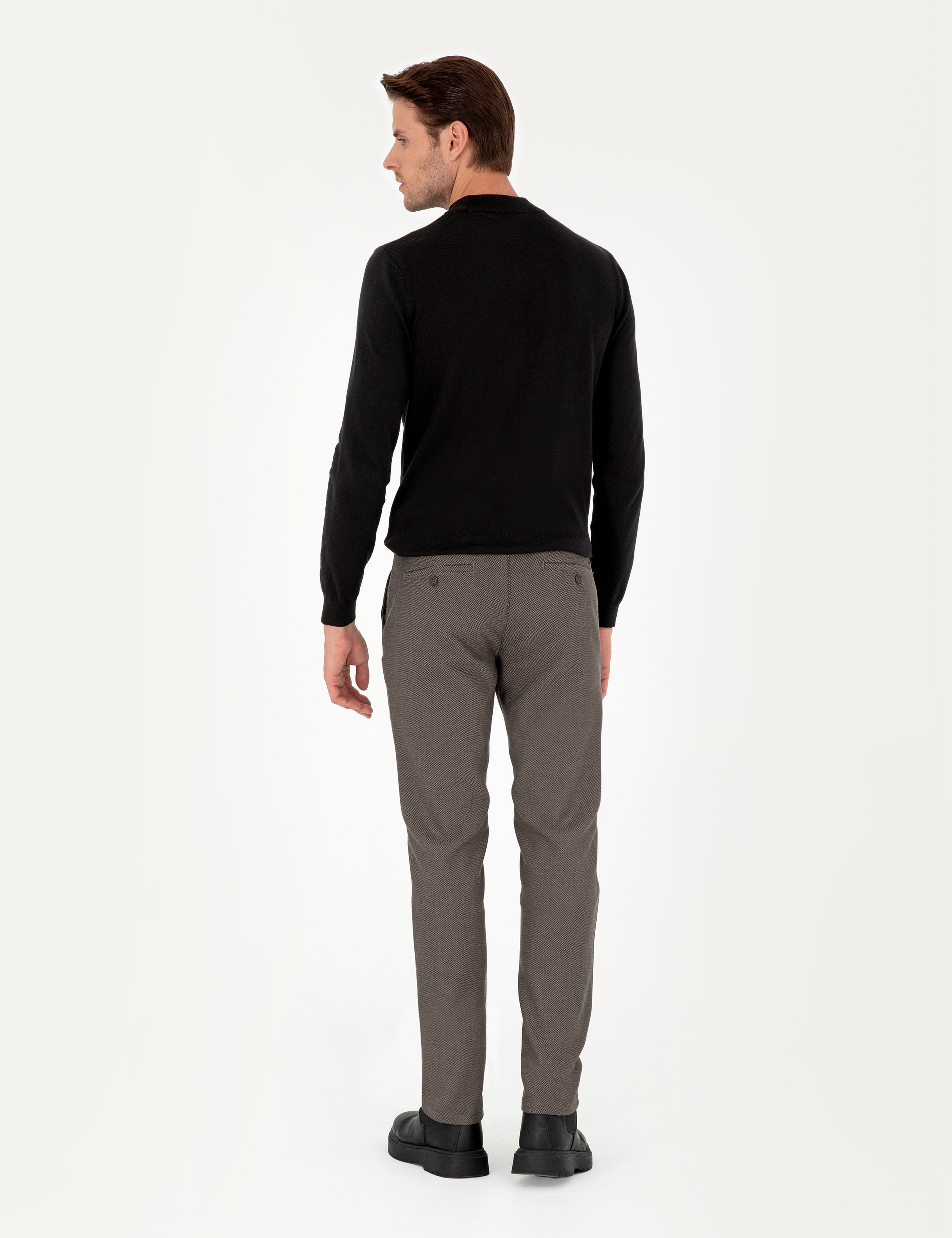 Kahverengi Slim Fit Kanvas Pantolon