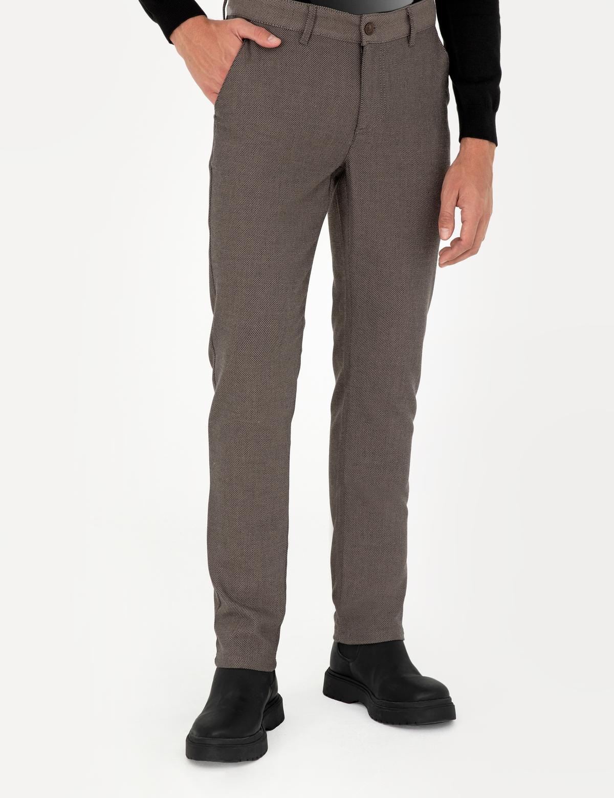 Kahverengi Slim Fit Kanvas Pantolon - 50299527065