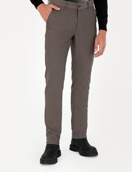 Kahverengi Slim Fit Kanvas Pantolon - 50299527065