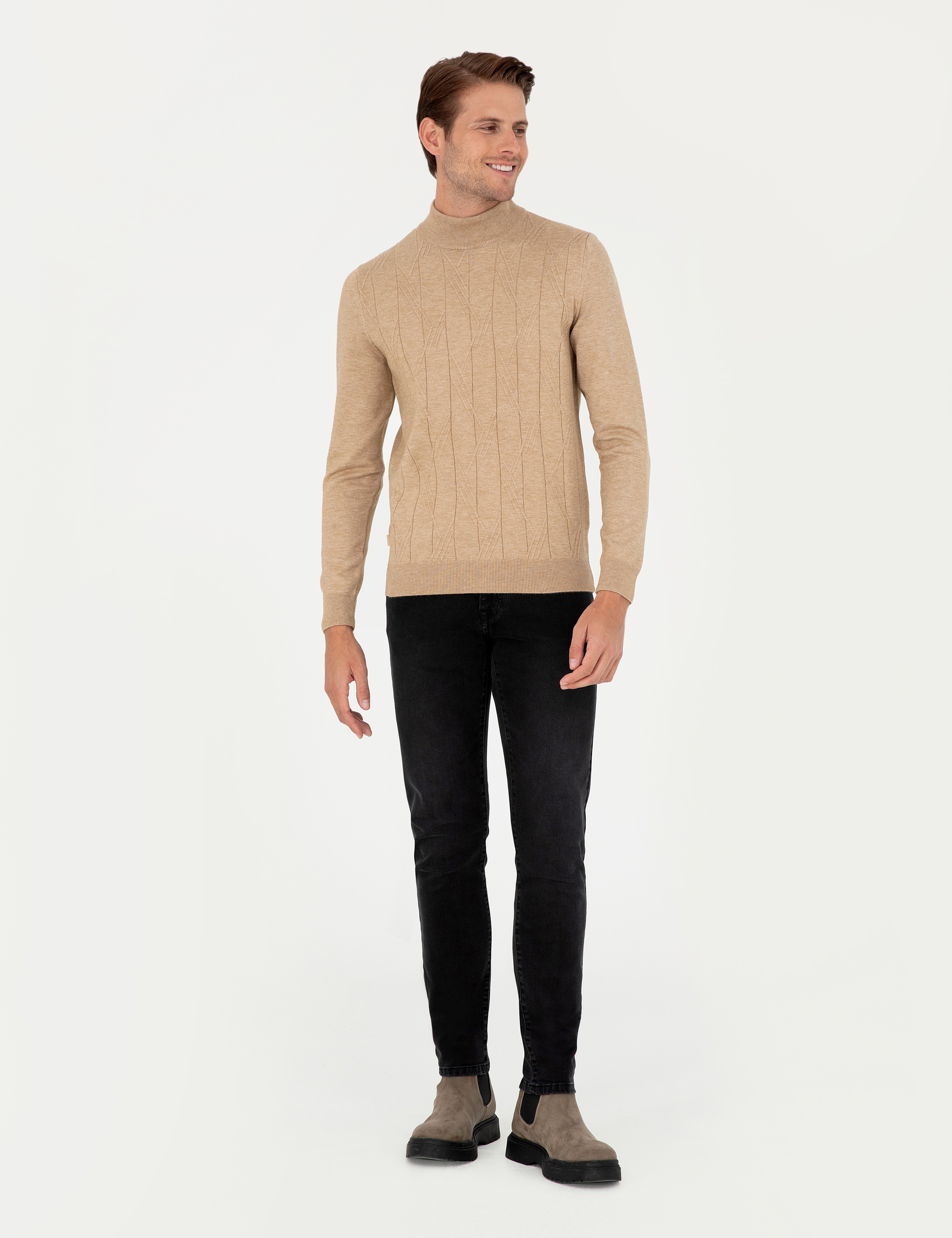 Antrasit Slim Fit Jean Pantolon