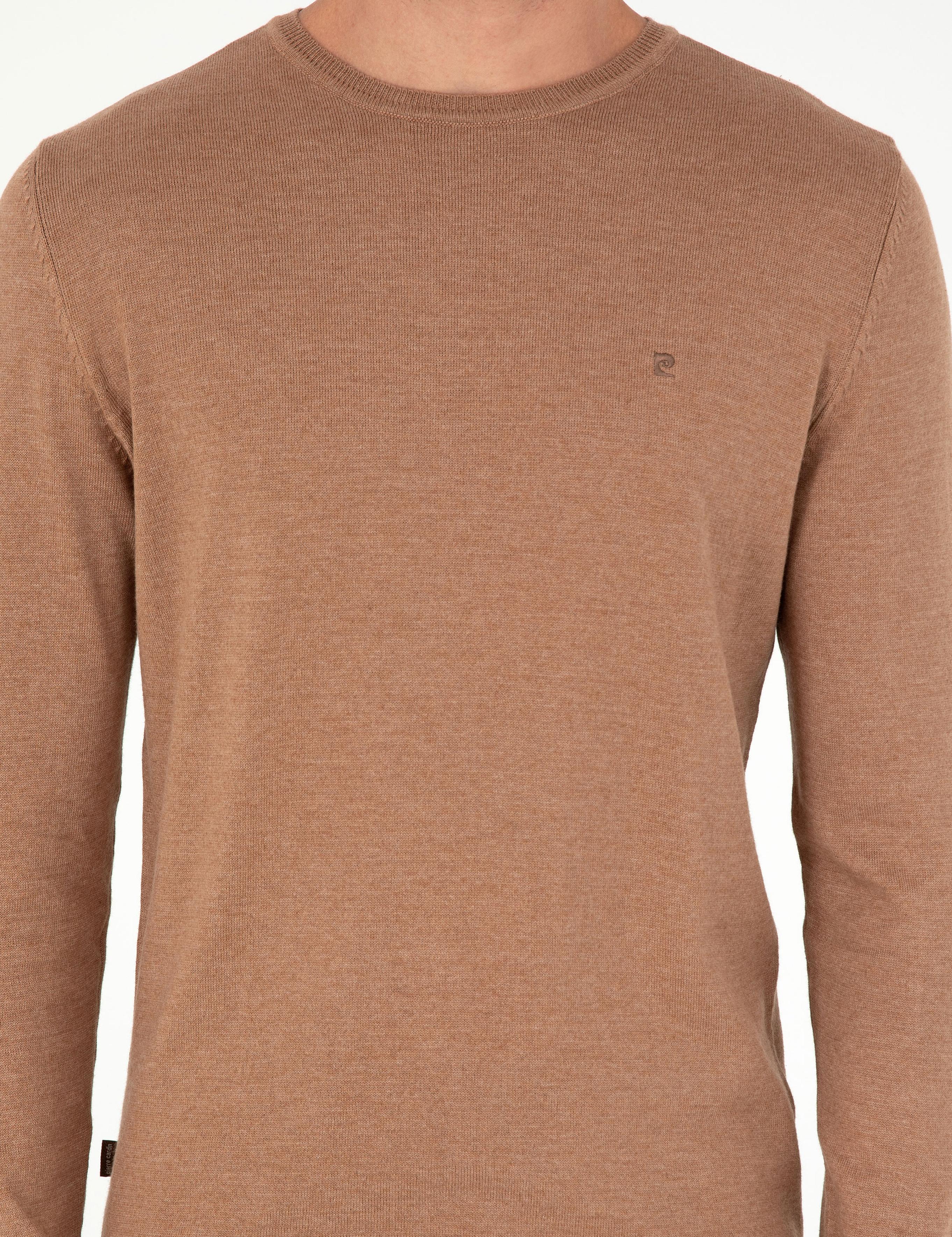 Camel Melanj Slim Fit Bisiklet Yaka Basic Triko Kazak