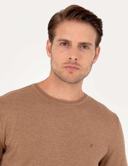 Camel Melanj Slim Fit Bisiklet Yaka Basic Triko Kazak - 50296621076