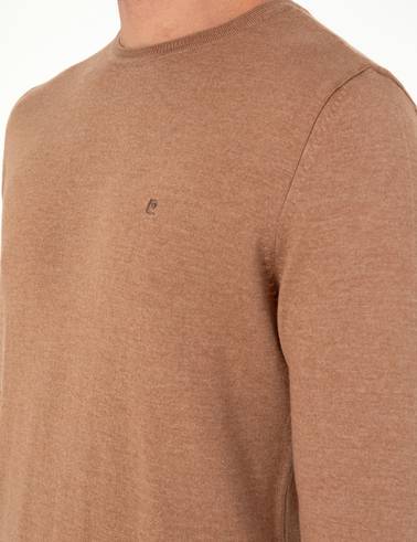 Camel Melanj Slim Fit Bisiklet Yaka Basic Triko Kazak