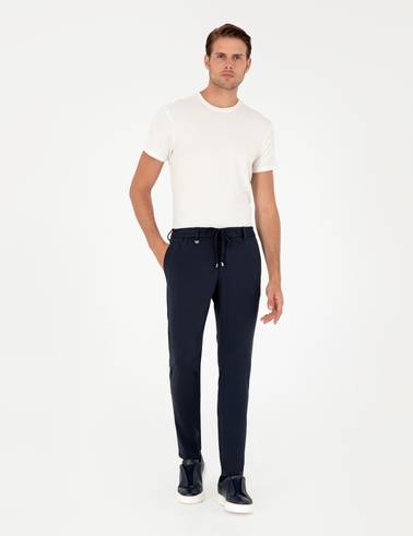 Lacivert Klasik Jogger Pantolon