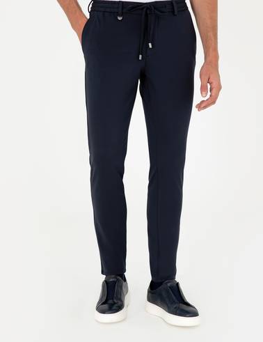 Lacivert Klasik Jogger Pantolon