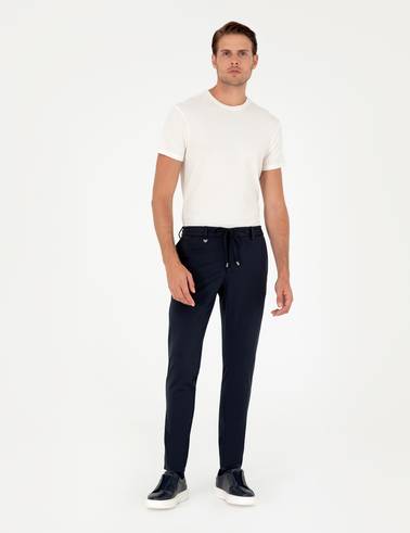 Lacivert Klasik Jogger Pantolon