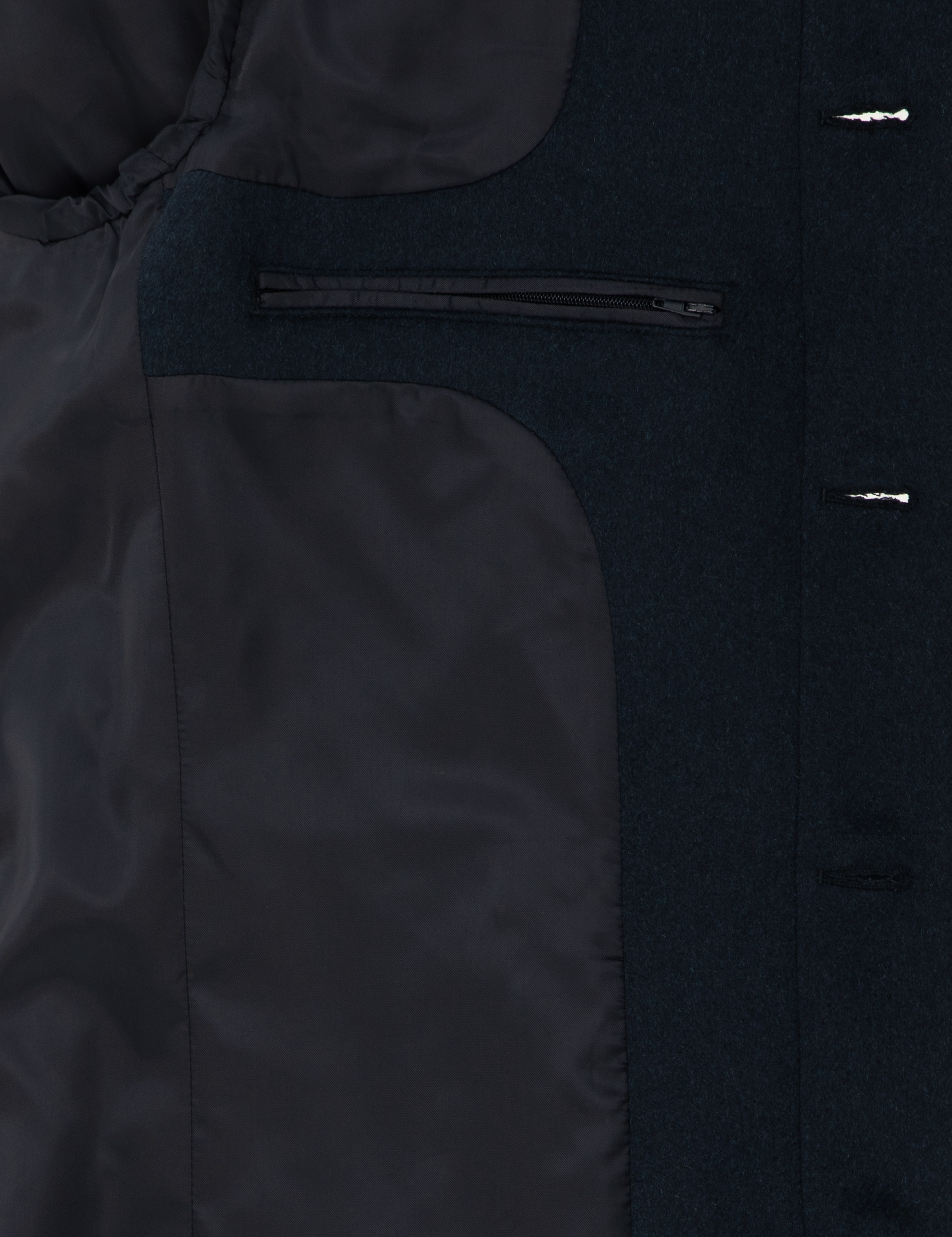 Lacivert Yün Karışımlı Slim Fit Palto - Image 6