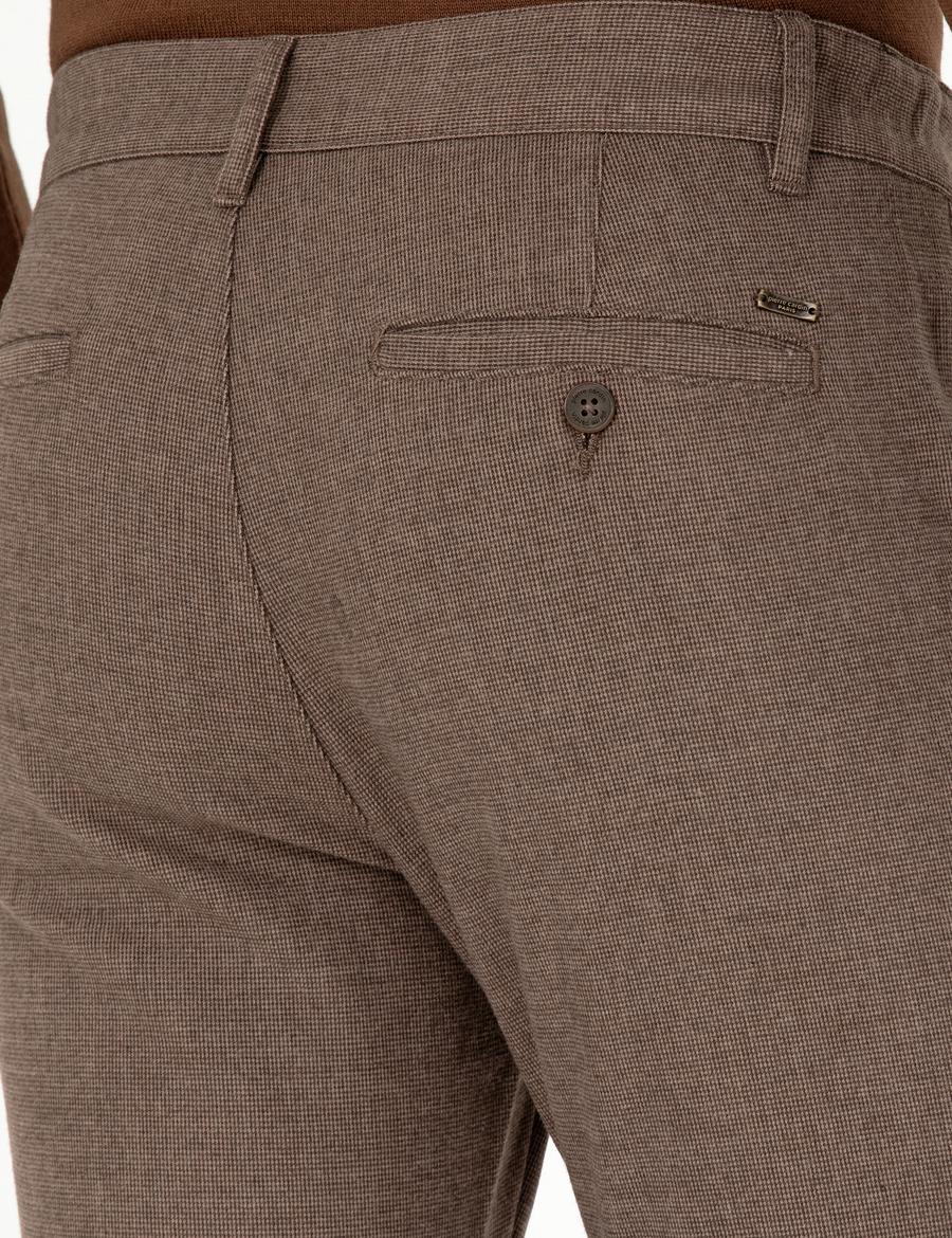 Kahverengi Slim Fit Kanvas Pantolon
