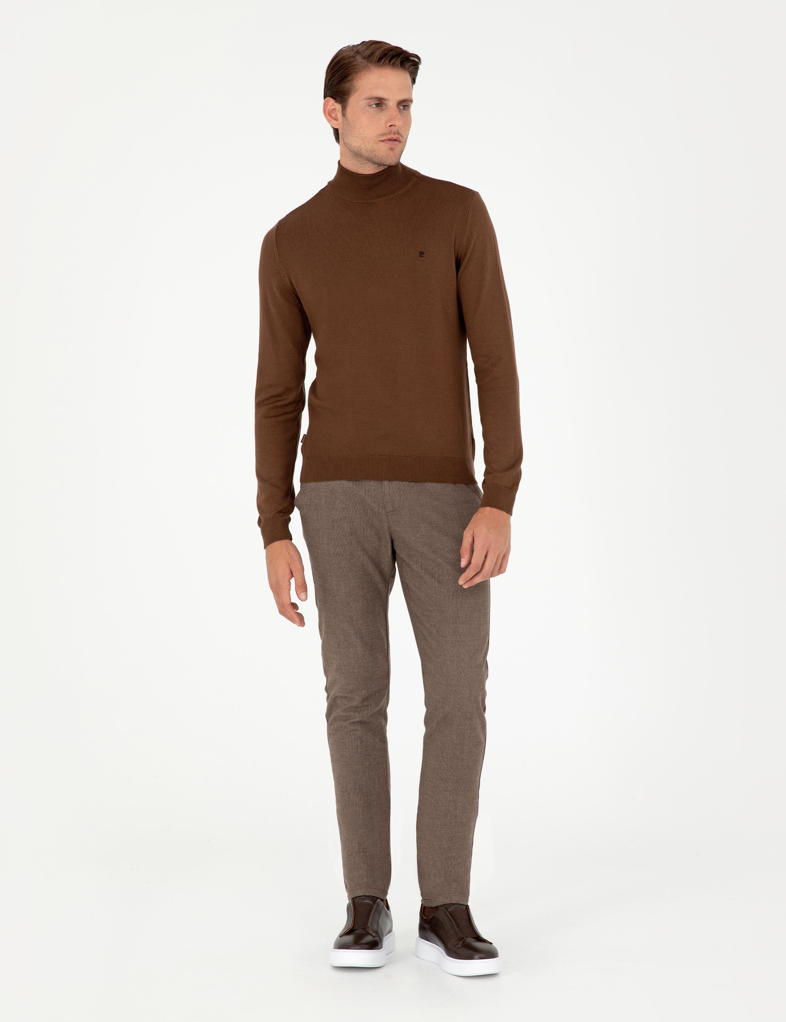 Kahverengi Slim Fit Kanvas Pantolon