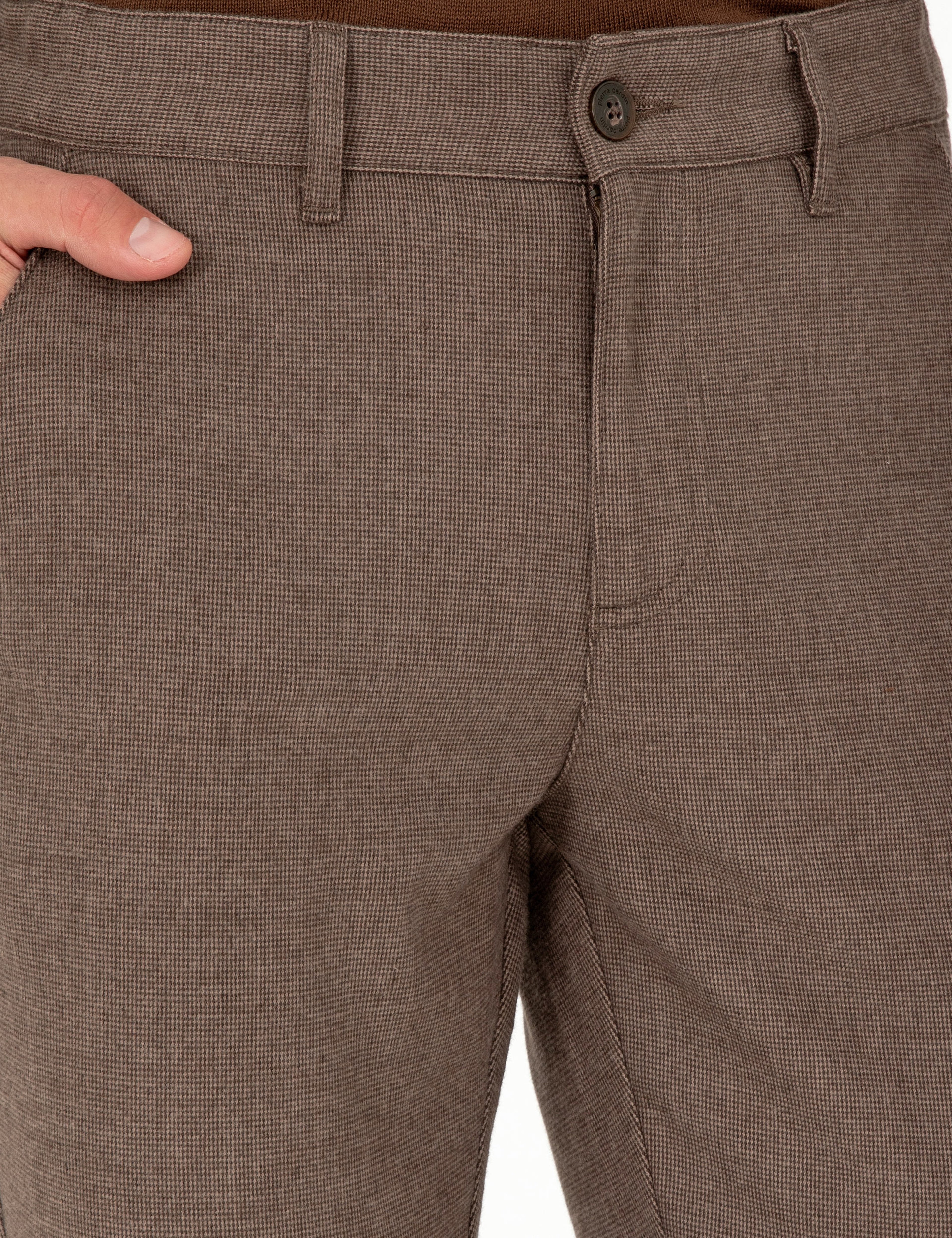 Kahverengi Slim Fit Kanvas Pantolon