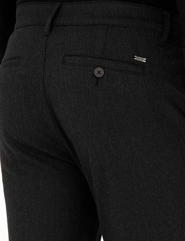 Siyah Slim Fit Kanvas Pantolon