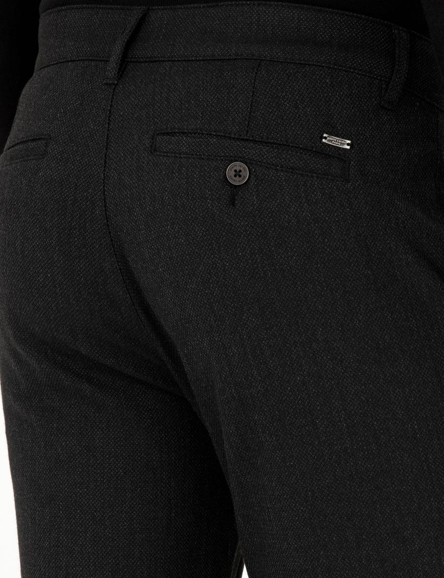 Siyah Slim Fit Kanvas Pantolon