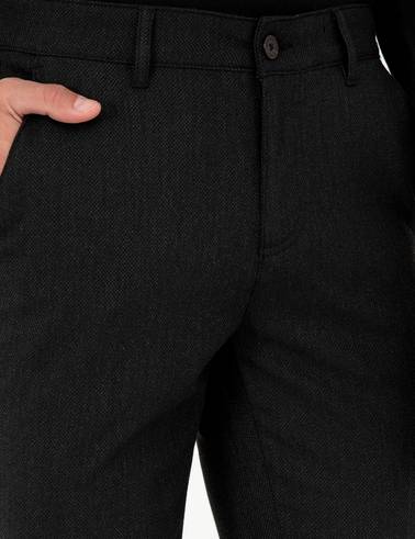 Siyah Slim Fit Kanvas Pantolon