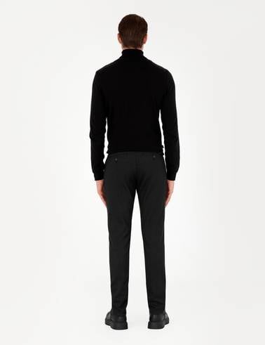 Siyah Slim Fit Kanvas Pantolon