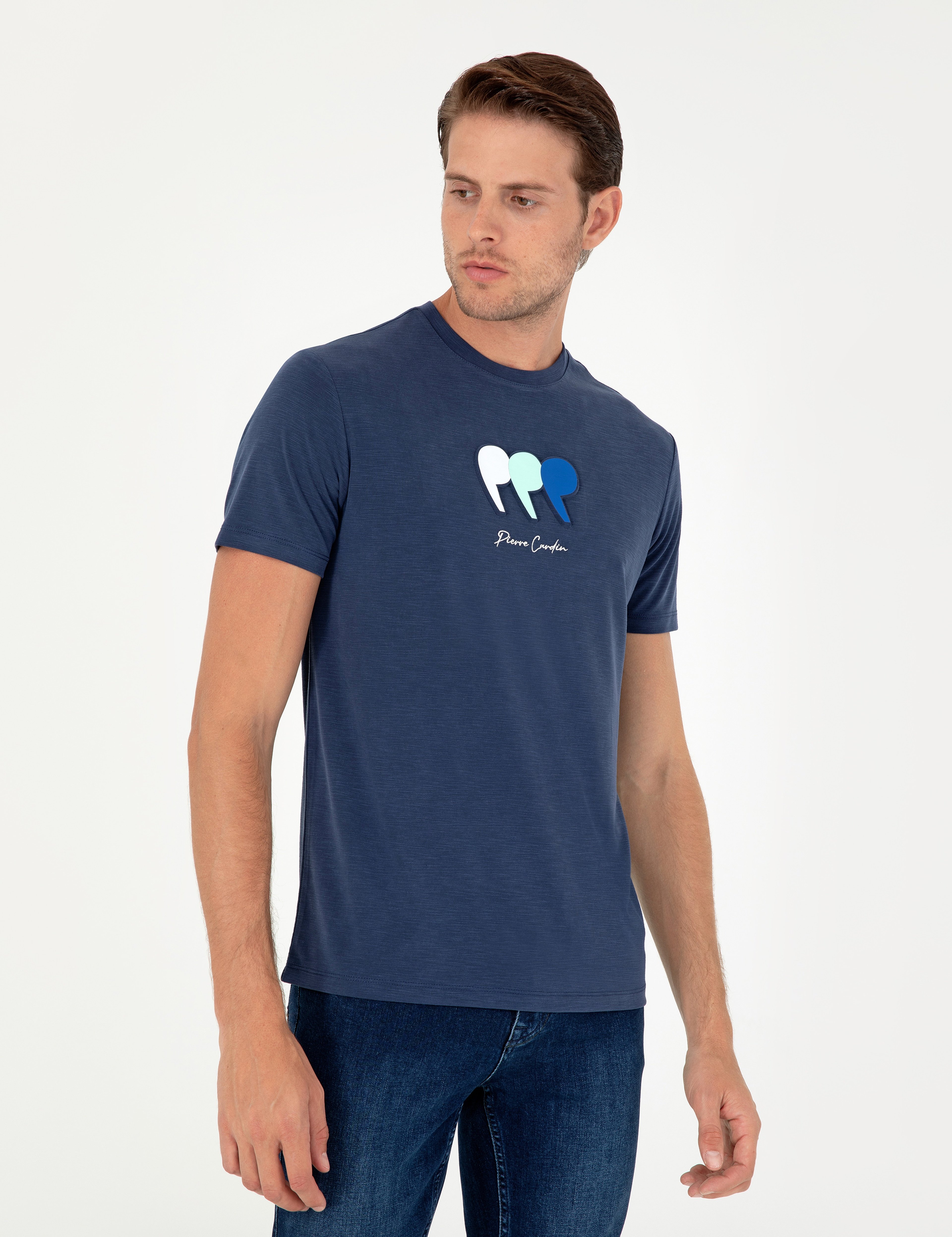 Lacivert Slim Fit Tişört - Image 3