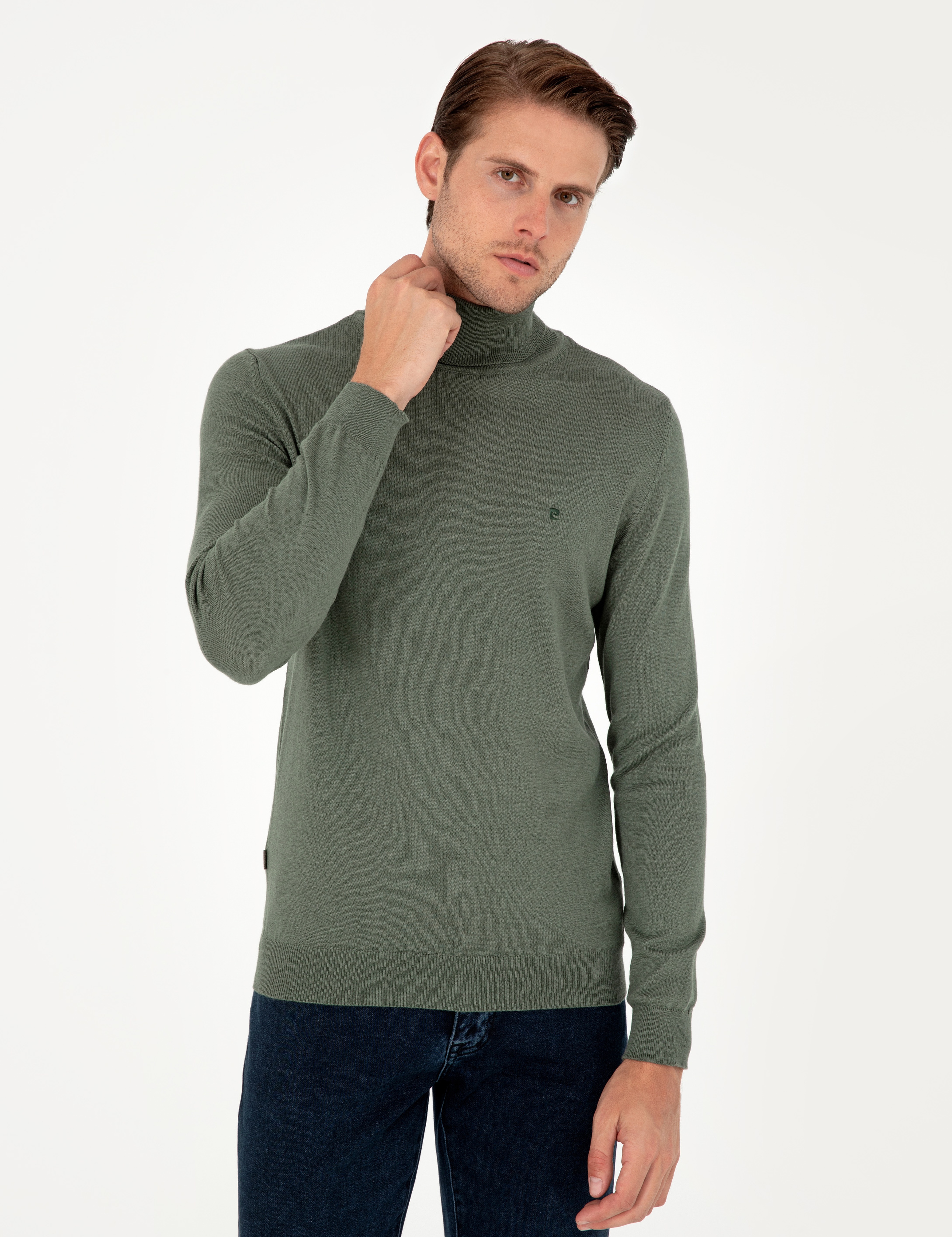 Duman Slim Fit Balıkçı Yaka Basic Triko Kazak - Image 3