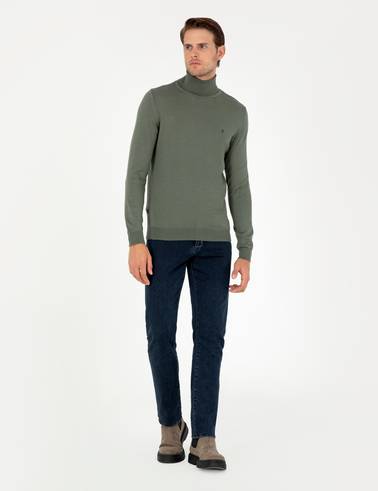 Duman Slim Fit Balıkçı Yaka Basic Triko Kazak