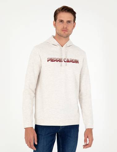 Bej Regular Fit Kapüşonlu Sweatshirt
