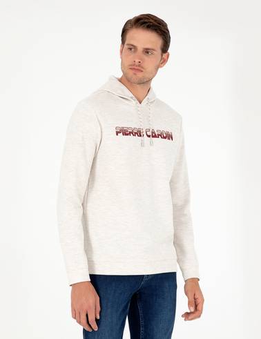Bej Regular Fit Kapüşonlu Sweatshirt