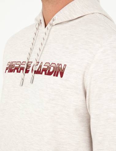Bej Regular Fit Kapüşonlu Sweatshirt