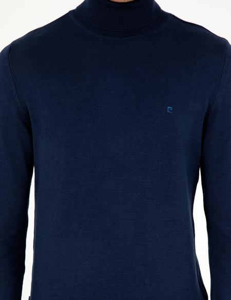 Açık Lacivert Slim Fit Balıkçı Yaka Basic Triko Kazak - 50296602018