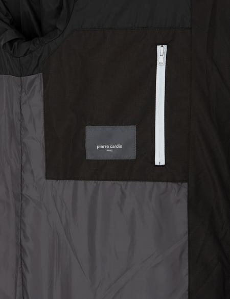 Siyah Kapüşonlu Şişme Mont - 50295054061