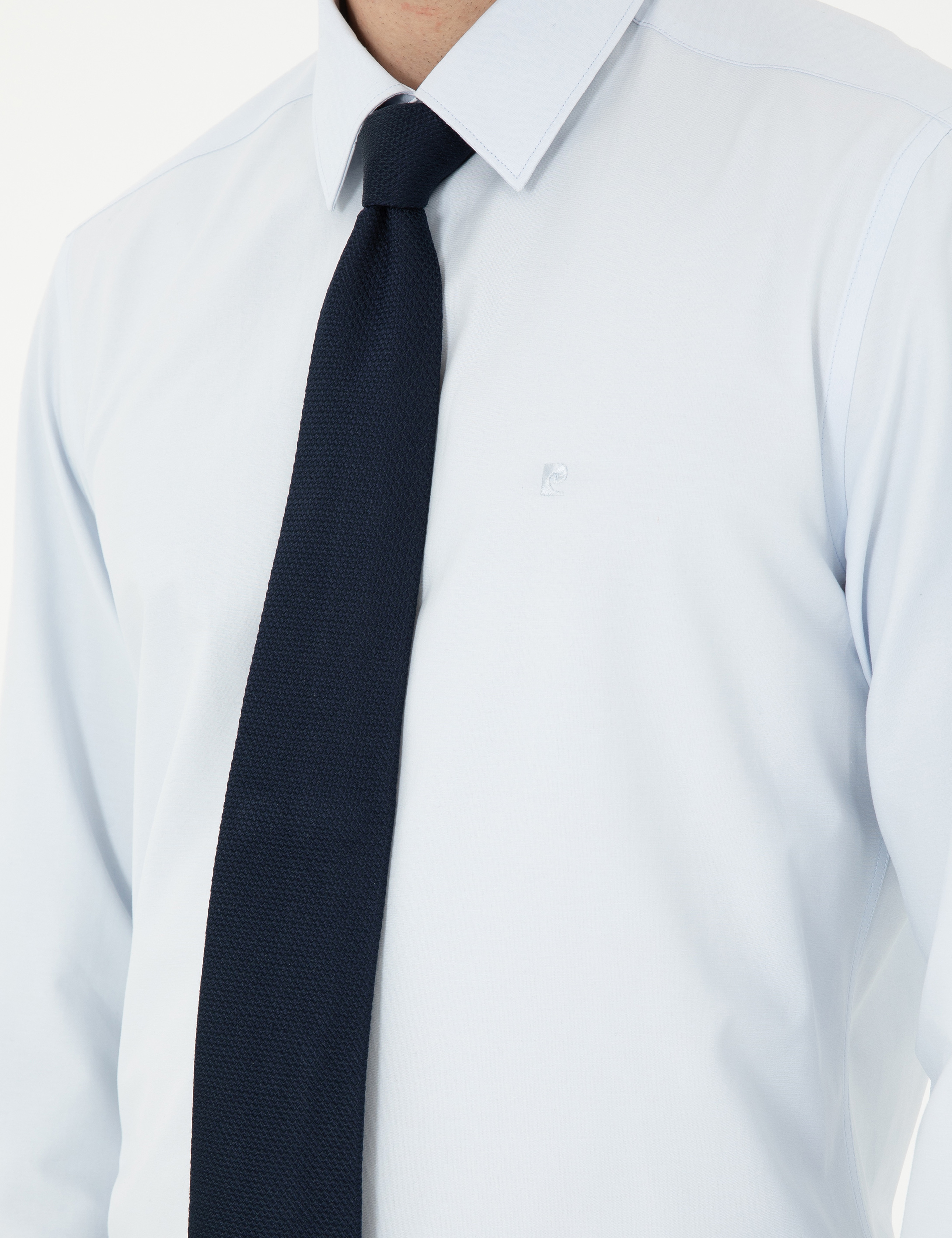 Açık Mavi Slim Fit Uzun Kollu Basic Gömlek