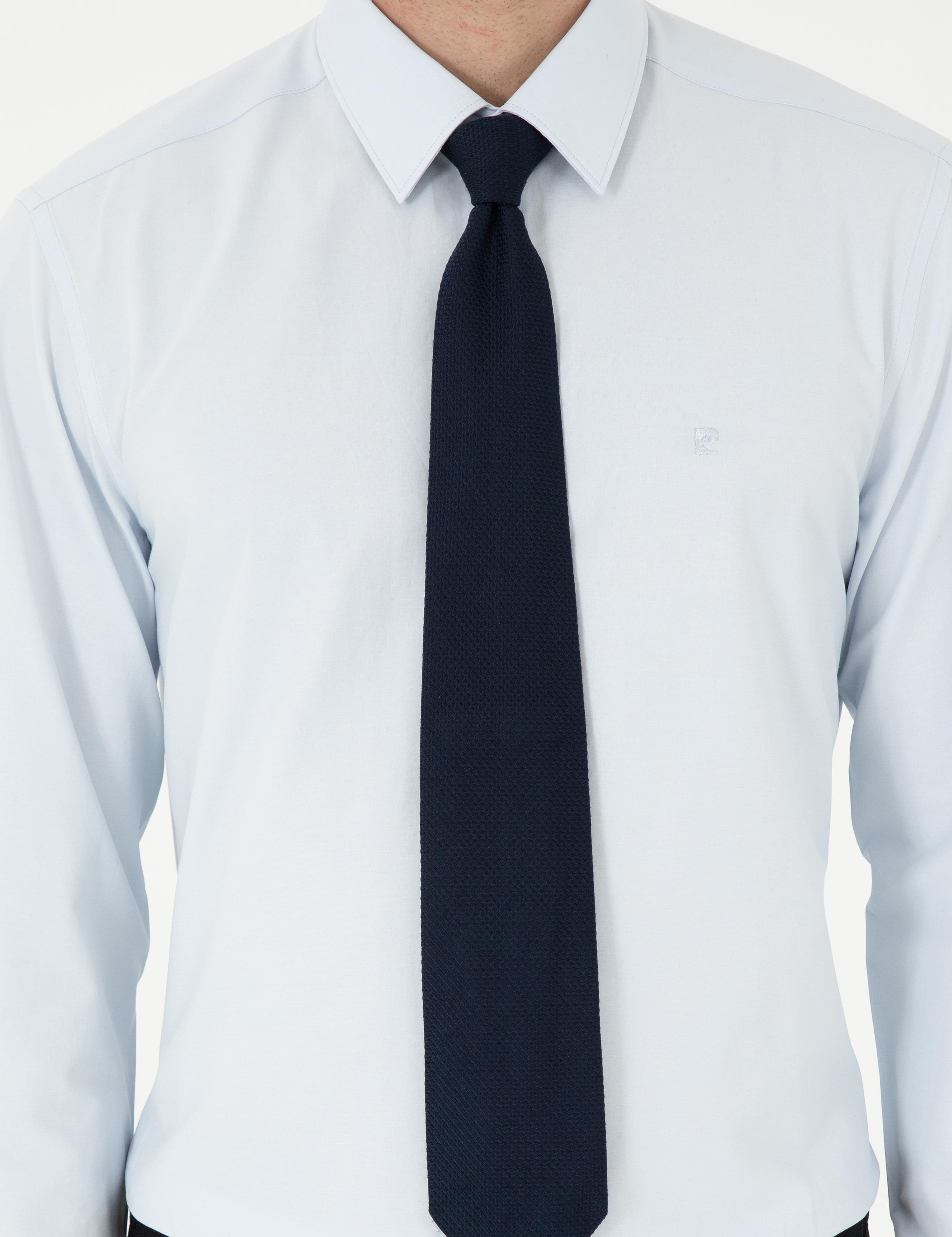 Açık Mavi Slim Fit Uzun Kollu Basic Gömlek