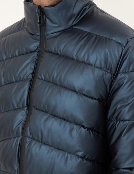 Lacivert Parlak Şişme Mont - 50295077024