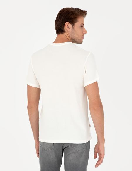 Ekru Slim Fit Basic Tişört - 50280967111