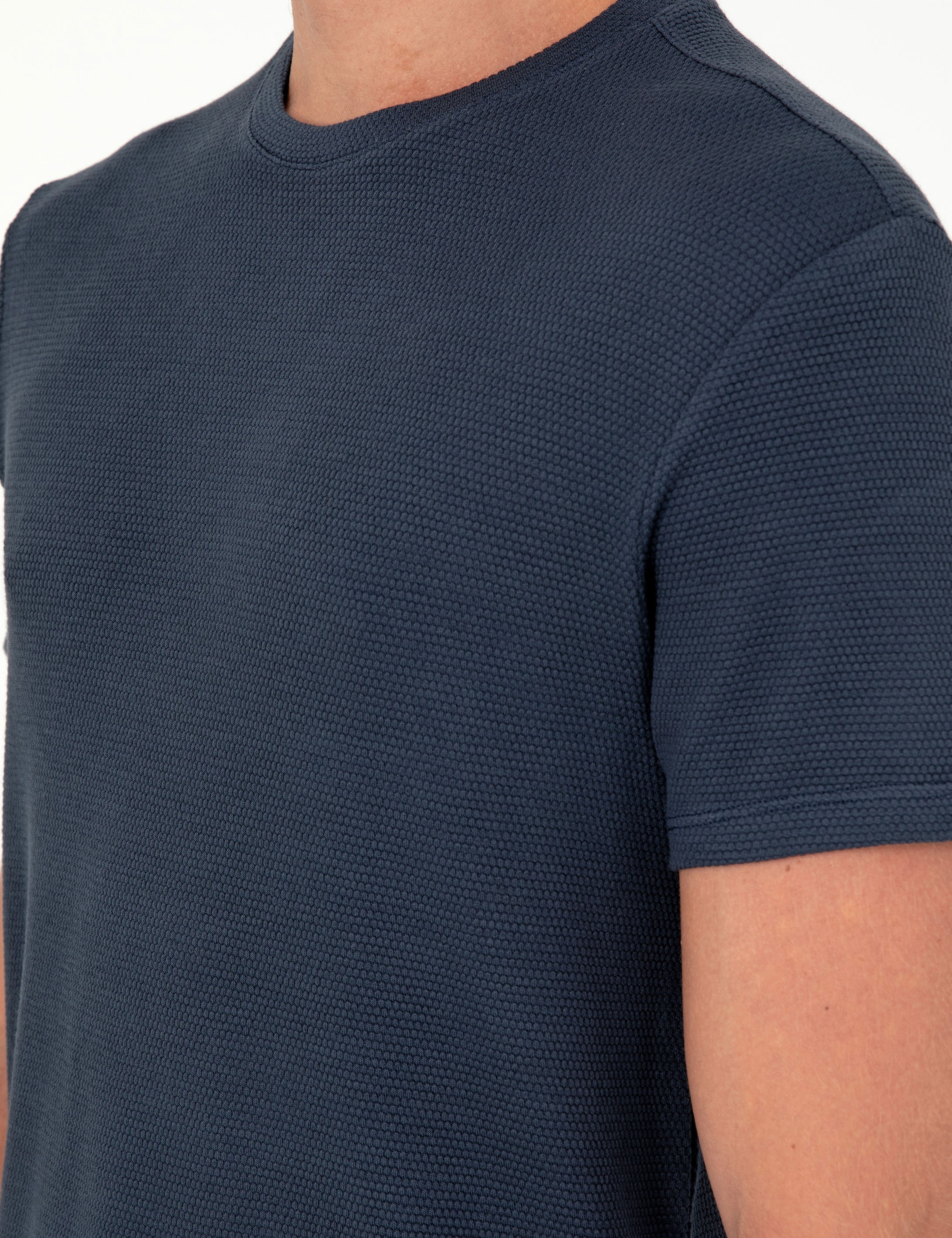 Lacivert Slim Fit Basic Tişört - Image 7