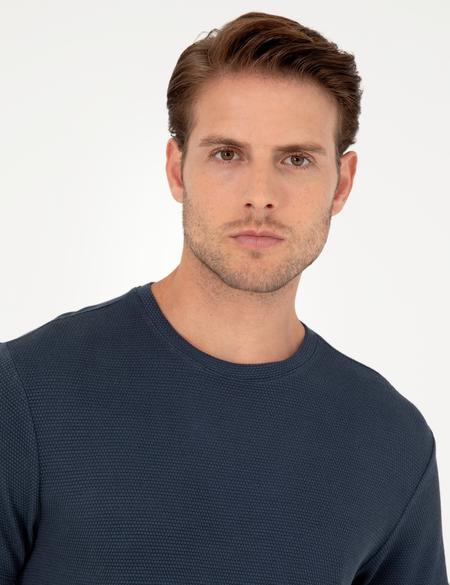 Lacivert Slim Fit Basic Tişört - 50280967010