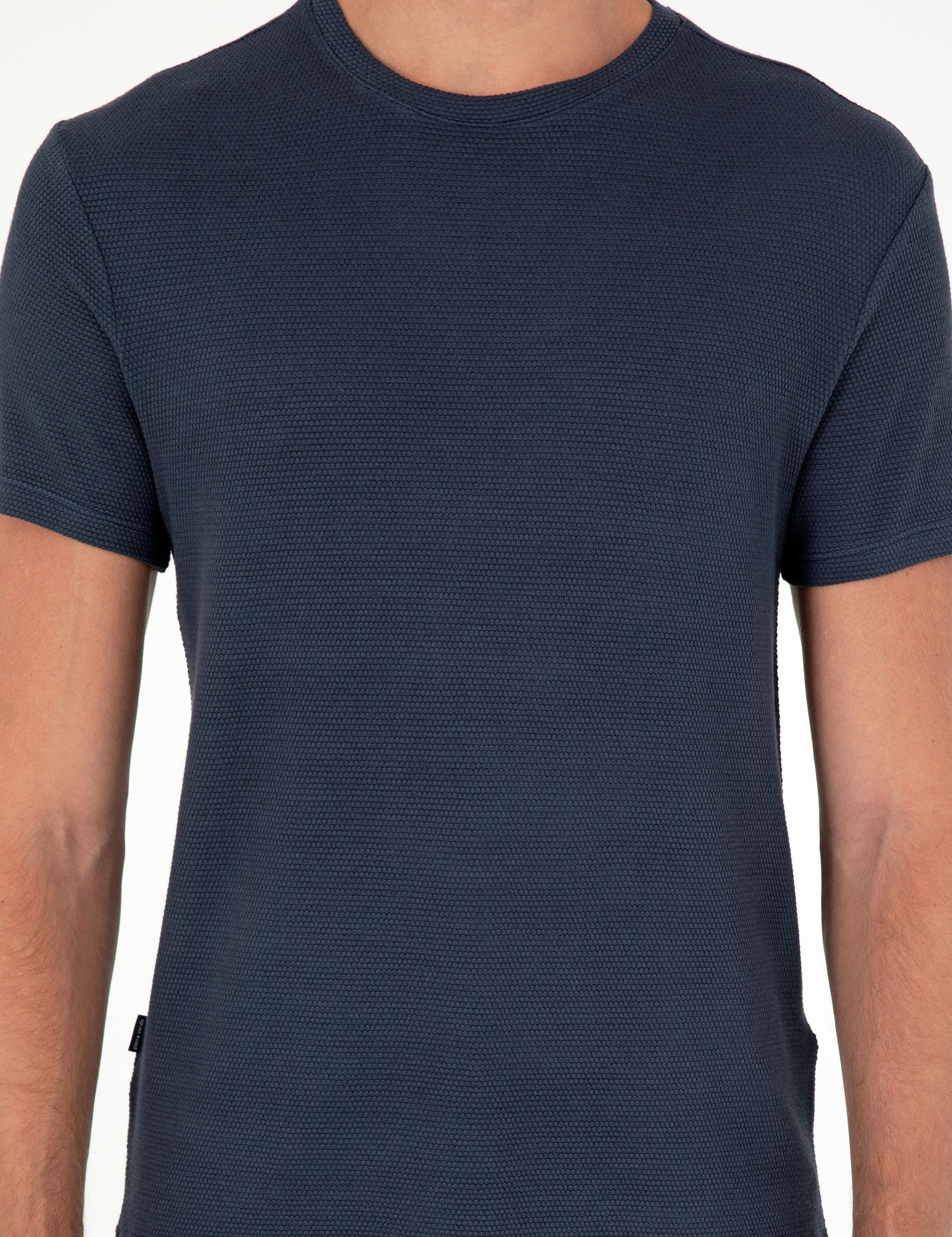 Lacivert Slim Fit Basic Tişört