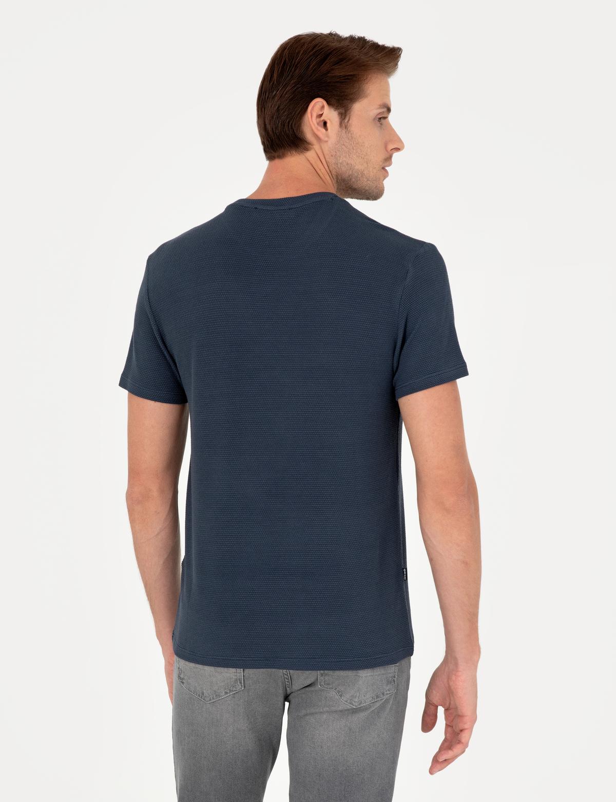 Lacivert Slim Fit Basic Tişört - 50280967010