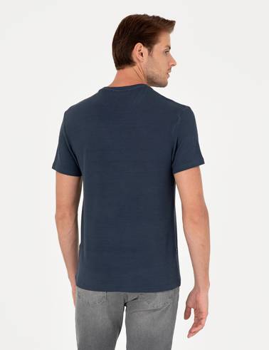 Lacivert Slim Fit Basic Tişört