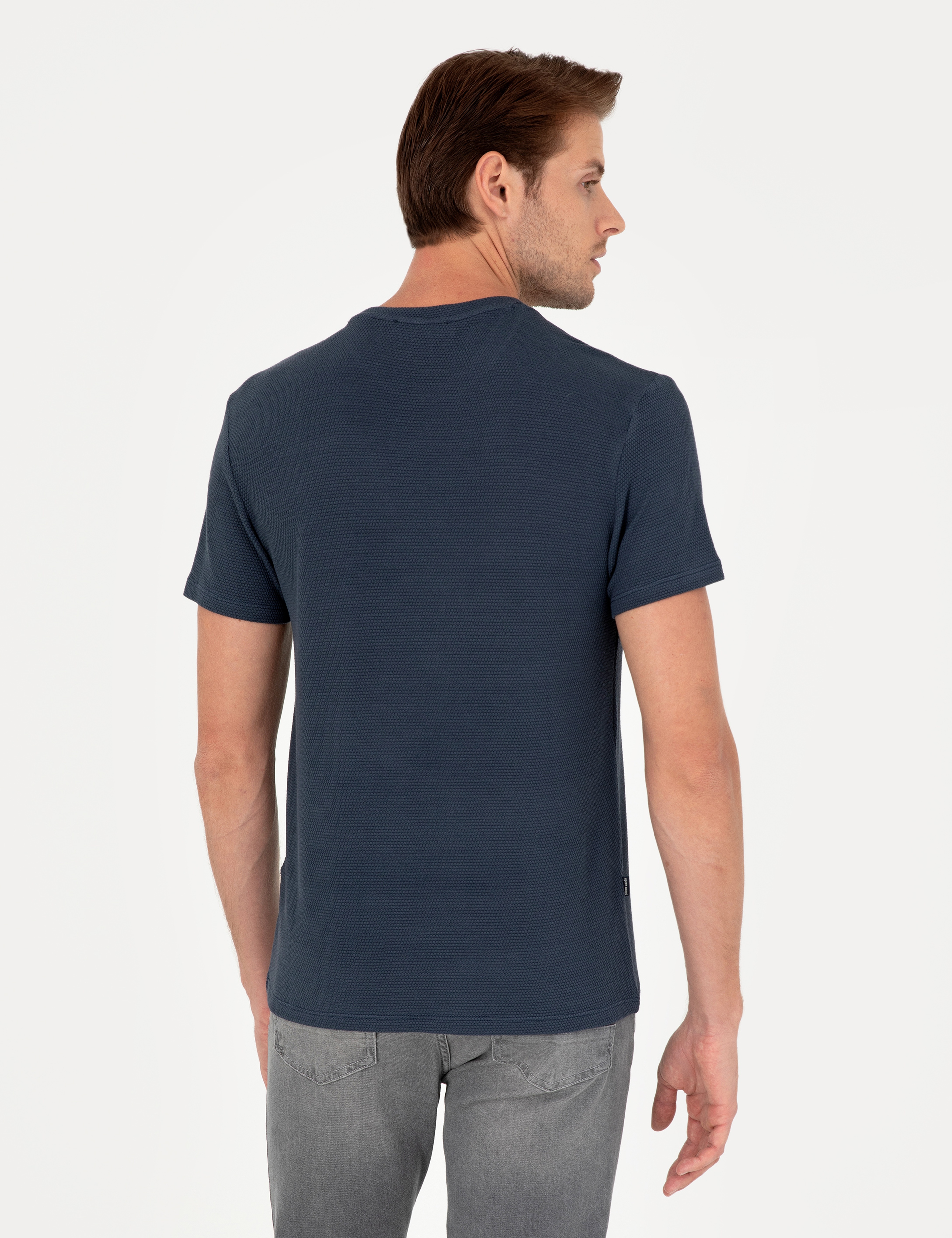 Lacivert Slim Fit Basic Tişört